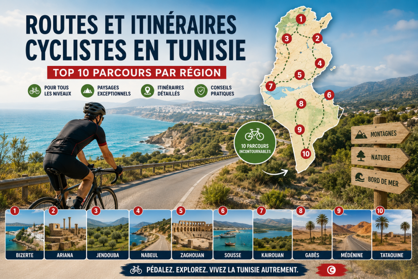 Routes et itinéraire cyclistes en tunisie