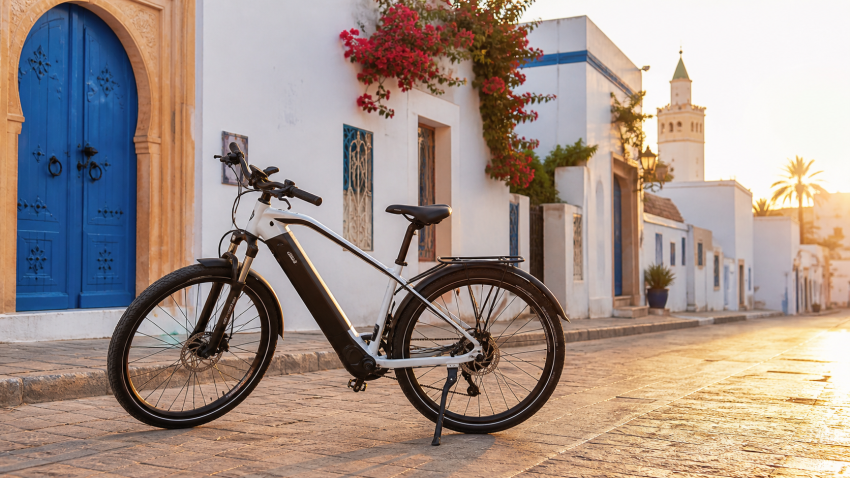 vélo électrique dans les rues de Tunis Tunisie